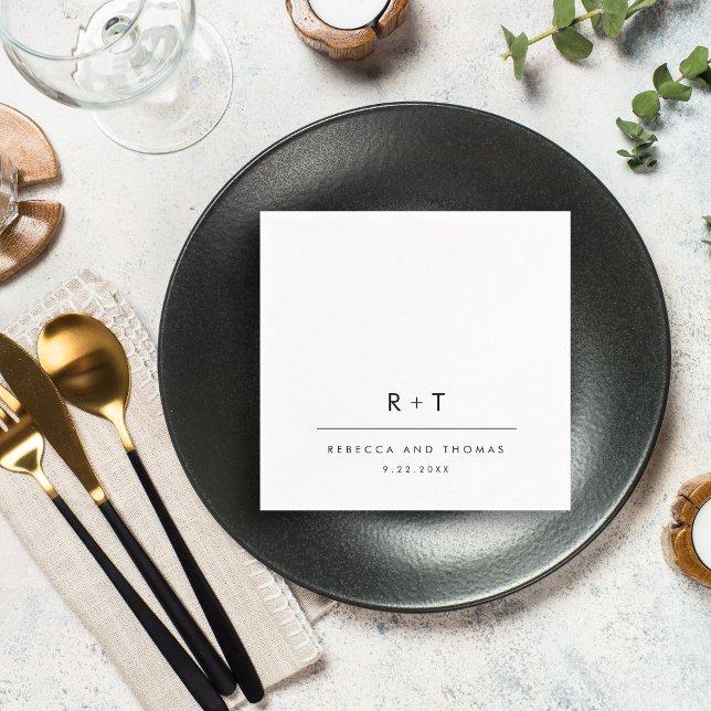 Simple Modern Minimalist Monogram Wedding Napkin (Creator Uploaded)
