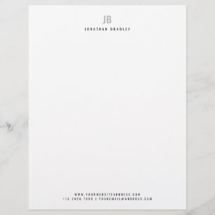 Simple Modern Minimalist Monogrammed Business Letterhead