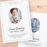 Simple Modern Minimalist Photo Bar Mitzvah Invitation<br><div class="desc">Design is composed of simple typography with sans serif and script font.</div>