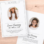 Simple Modern Minimalist Photo Bat Mitzvah Invitation<br><div class="desc">Design is composed of simple typography with sans serif and script font.</div>