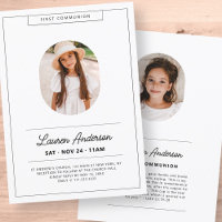 Simple Modern Minimalist Photo First Communion