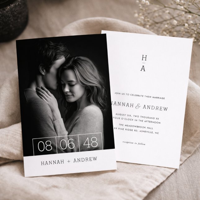 Simple Modern Minimalist Photo Wedding Invitation (Creator Uploaded)