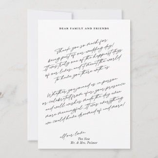 Simple Modern Minimalist Photo Wedding Thank You Card