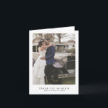 Simple Modern Minimalist Photo Wedding Thank You Card<br><div class="desc">Minimalist folded wedding photo thank you card with a minimal and clean design featuring your picture and "Thank you so much" along with your names below. The inside has your custom thank you message. This modern black and white wedding thank you card is great for a contemporary couple.</div>