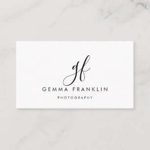 Simple Modern Minimalist Photography Script  Business Card