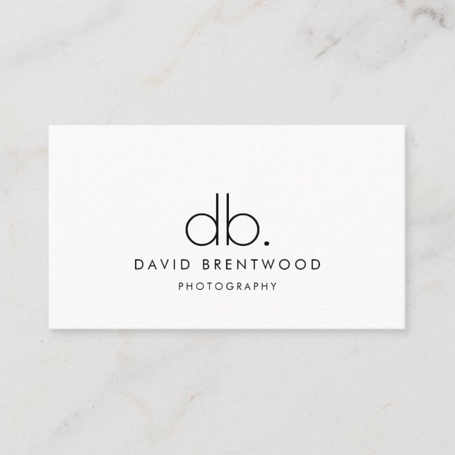 Simple Modern Minimalist Photography Script  Business Card (Front)