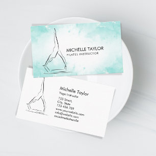 Simple Modern Minimalist Pilates Fitness  Business Card