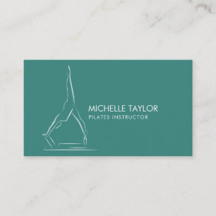 Simple Modern Minimalist Pilates Fitness  Business Card