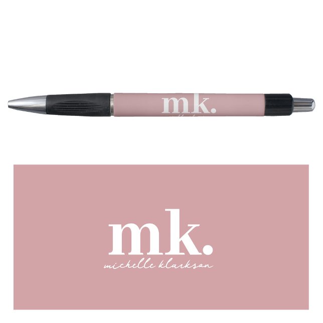 Simple Modern Minimalist Pink Script Monogram  Pen (Simple Modern Minimalist Pink Script Monogram Pen)