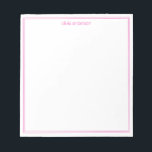 Simple Modern Minimalist Pink Two Border Monogram Notepad<br><div class="desc">Create your own personalized monogram name notepad with simple modern typography and minimalist two border lines in pink colour.</div>