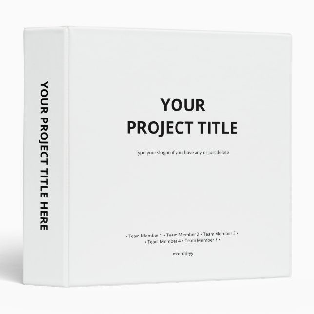 Simple Modern Minimalist Project Album Binder (Front/Spine)