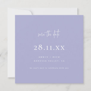 Simple Modern Minimalist Purple Save The Date
