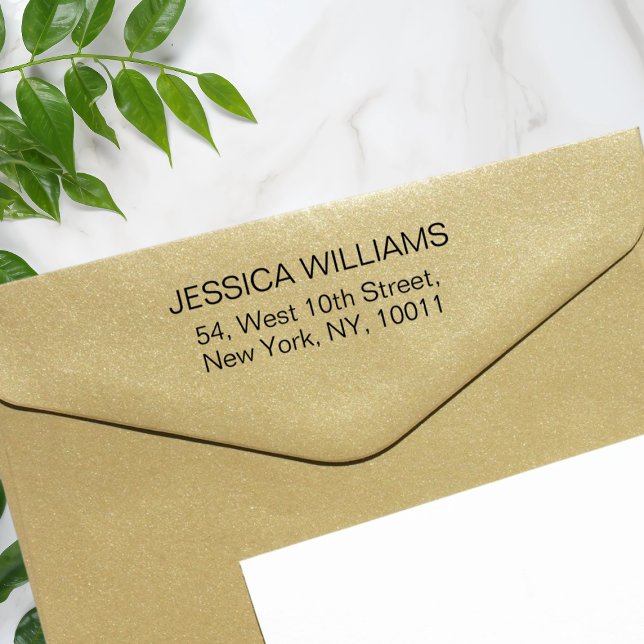 Simple Modern Minimalist Return Address Rubber Stamp (Creator Uploaded)