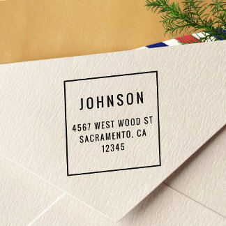 Simple Modern Minimalist Return Address Self-inking Stamp