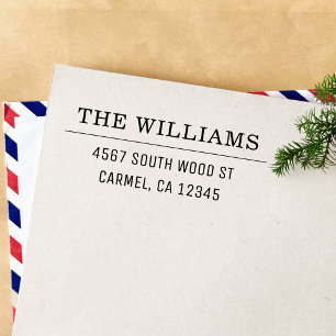 Simple Modern Minimalist Return Address Self-inking Stamp