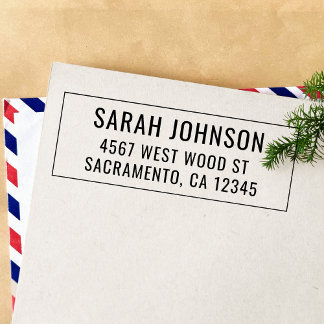 Simple Modern Minimalist Return Address Self-inking Stamp