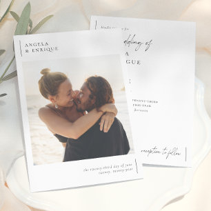 Simple Modern & Minimalist Romantic Photo Wedding Invitation