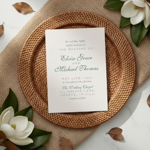 Simple Modern Minimalist Sage Green Wedding Invitation