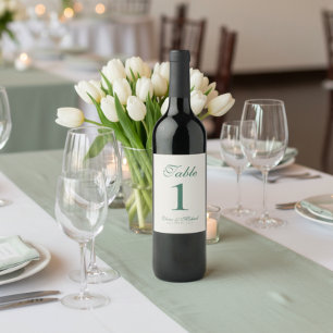 Simple Modern Minimalist Sage Green Wedding Wine Label