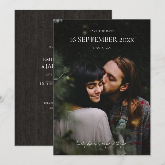 Simple Modern Minimalist Save the Date Invitation (Front/Back)