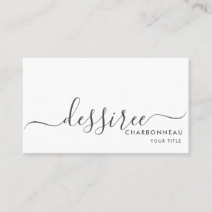 Simple Modern Minimalist Script Business Card