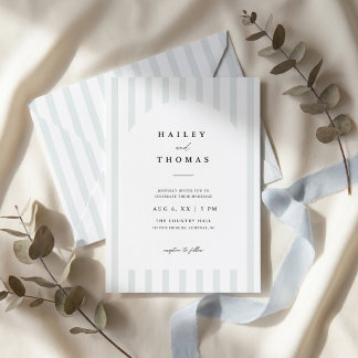Simple Modern Minimalist Striped Arch Wedding Invitation