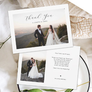 Simple Modern Minimalist Stylish Script Thank You  Card