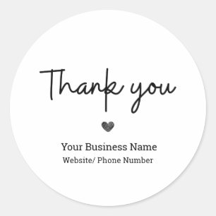 Simple Modern Minimalist Thank You Classic Round Sticker