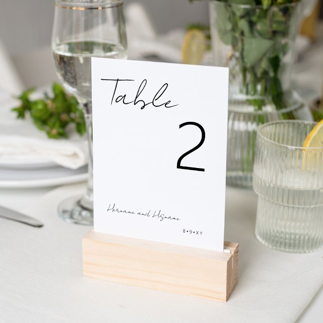 Simple Modern Minimalist Typography White Table Number (Creator Uploaded)