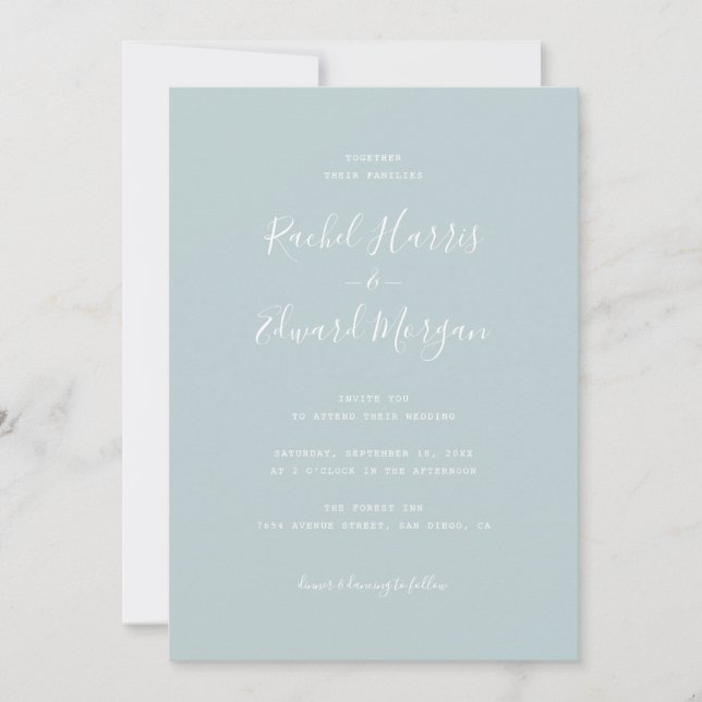 Simple Modern Minimalist Wedding Invitation (Front)