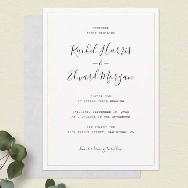 Simple Modern Minimalist Wedding Invitation (Creator Uploaded)