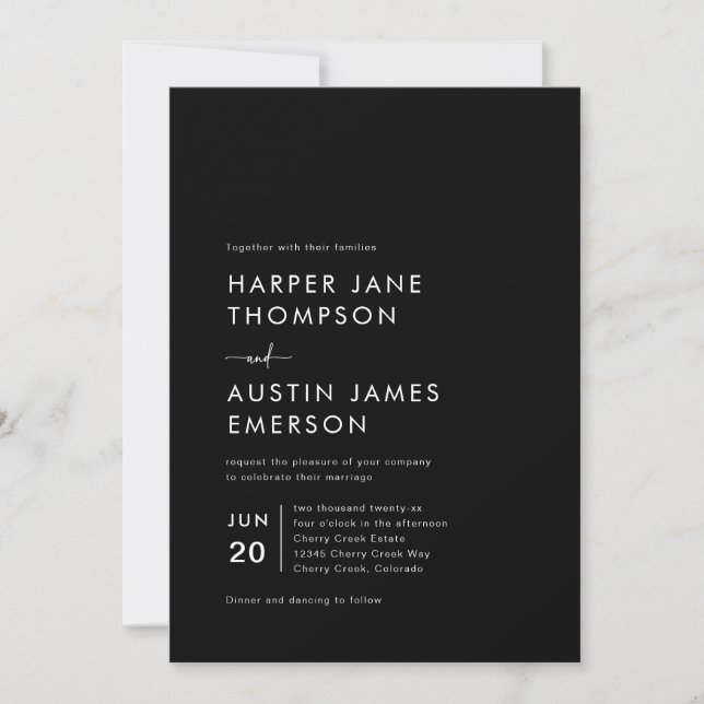 Simple Modern Minimalist Wedding Invitation (Front)
