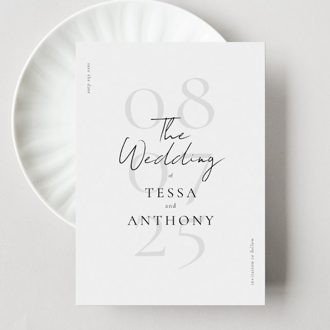 Simple Modern Minimalist Wedding Save The Date (Creator Uploaded)