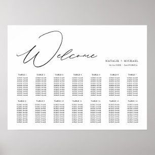 Simple Modern Minimalist Wedding Seating Chart