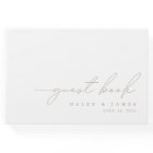 Simple Modern Minimalist White Wedding Guest Book