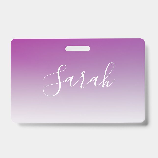 Simple Modern Minimalistic Purple Ombre Gradient Badge (Front)