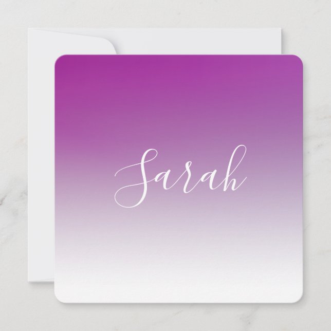Simple Modern Minimalistic Purple Ombre Gradient Card (Front)