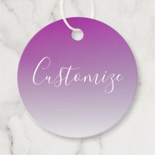 Simple Modern Minimalistic Purple Ombre Gradient Favour Tags