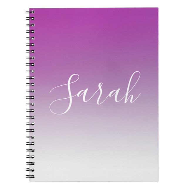 Simple Modern Minimalistic Purple Ombre Gradient Notebook (Front)