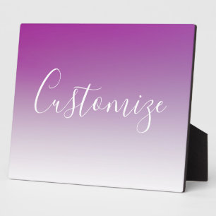 Simple Modern Minimalistic Purple Ombre Gradient Plaque
