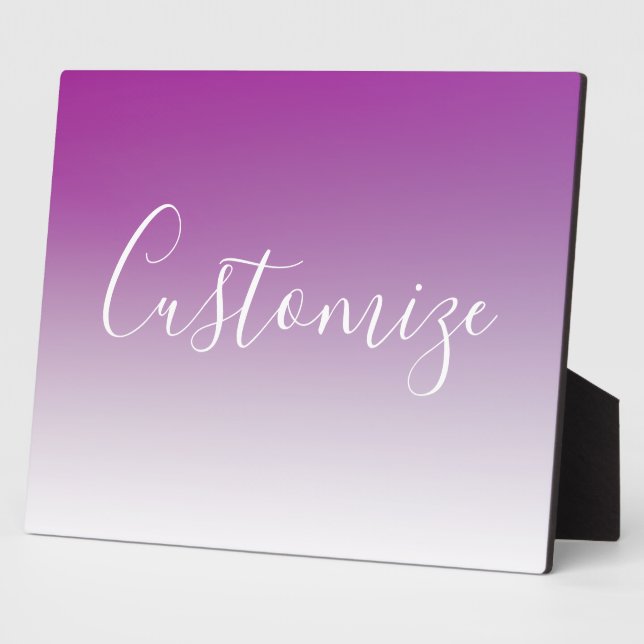 Simple Modern Minimalistic Purple Ombre Gradient Plaque (Side)