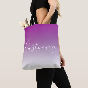 Simple Modern Minimalistic Purple Ombre Gradient Tote Bag