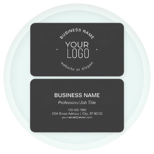 Simple modern minimalistic template dark grey business card