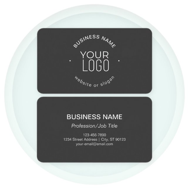 Simple modern minimalistic template | dark grey business card (Creator Uploaded)