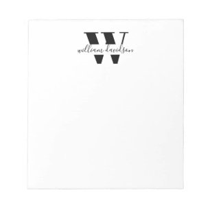 Simple Modern Monogram Business Professional Notepad