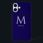 Simple Modern Monogram Case-Mate iPhone Case<br><div class="desc">This iPhone 16 case blends simplicity and modern aesthetics for a sleek, sophisticated look. Crafted for those who appreciate understated elegance, the design features a minimalist monogram in a clean, contemporary font, with the first name displayed neatly below the monogram. The layout ensures a stylish personal touch while maintaining a...</div>