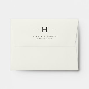 Simple Modern Monogram Couple Initial Stationery Envelope