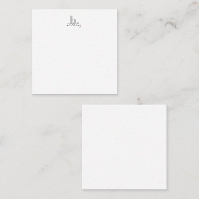 Simple Modern Monogram Elegant Script   Card (Front/Back)