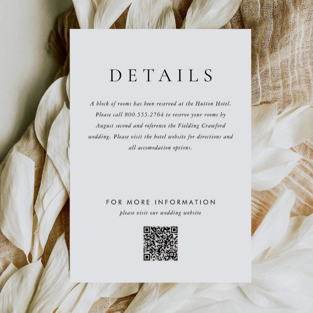 Simple Modern Monogram Elegant Wedding Enclosure Card (Creator Uploaded)