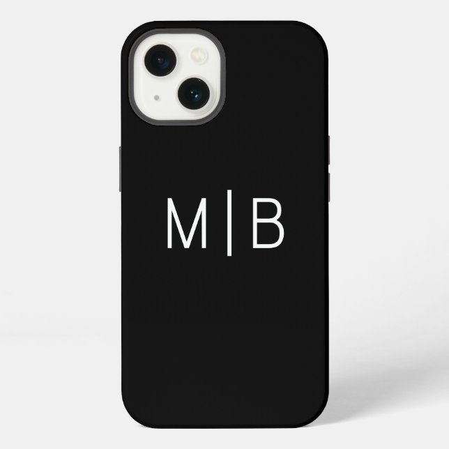 Simple Modern Monogram Initial Personalized iPhone Case (Back)